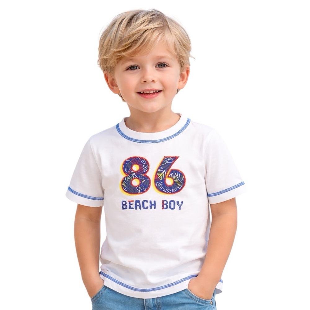 Kitestrings by Hartstrings Toddler Boys Beach Boy Tee 3T
White